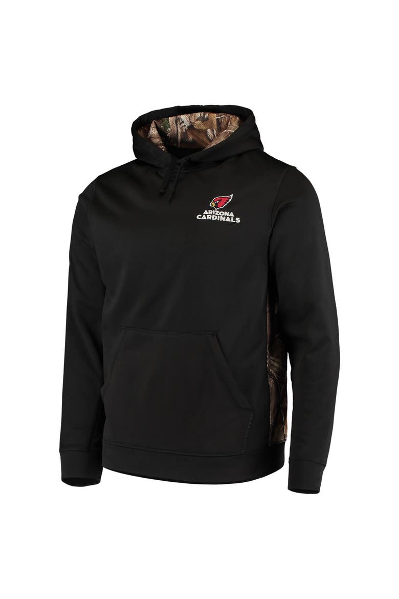 Men's Dunbrooke Black/Realtree Camo Arizona Cardinals Logo Ranger Pullover Hoodie, Alternate, color, Black