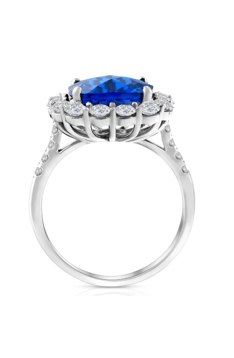 Bliss Diamond 6 1/2 Ct Diamond Halo Grown Sapphire Ring 10k Gold Lab Grown, Alternate, color, 
