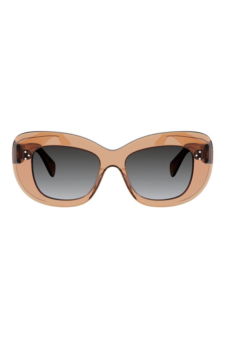 53mm Gradient Geometric Cat Eye Sunglasses, Main, color, ORANGE/ GRADIENT SMOKE