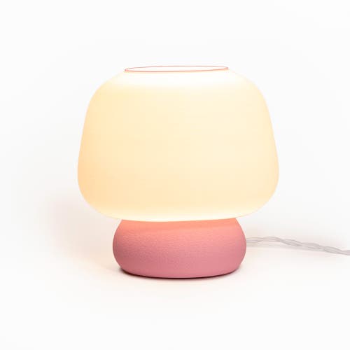 Jonathan Y Portobello Modern Classic Plant-based Led 3d Printed Mushroom Table Lamp, Dimmable In White/light Pink
