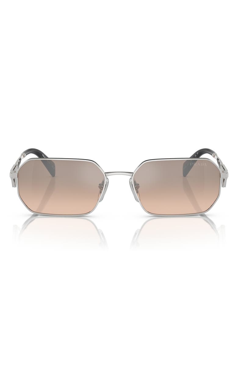 Prada 58mm Rectangular Sunglasses, Main, color, 