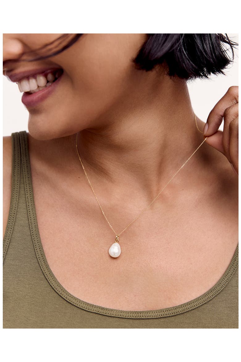 Nura Baroque Pearl Pendant Necklace, Alternate, color, 14K SOLID GOLD/ PEARL