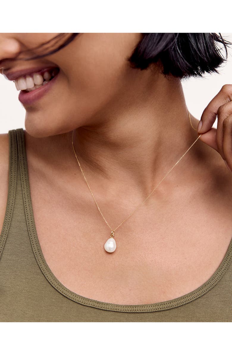 Monica Vinader Nura Baroque Pearl Pendant Necklace, Alternate, color, 14K Solid Gold/ Pearl