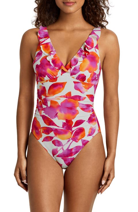 Ruffle Underwire One-Piece Swimsuit