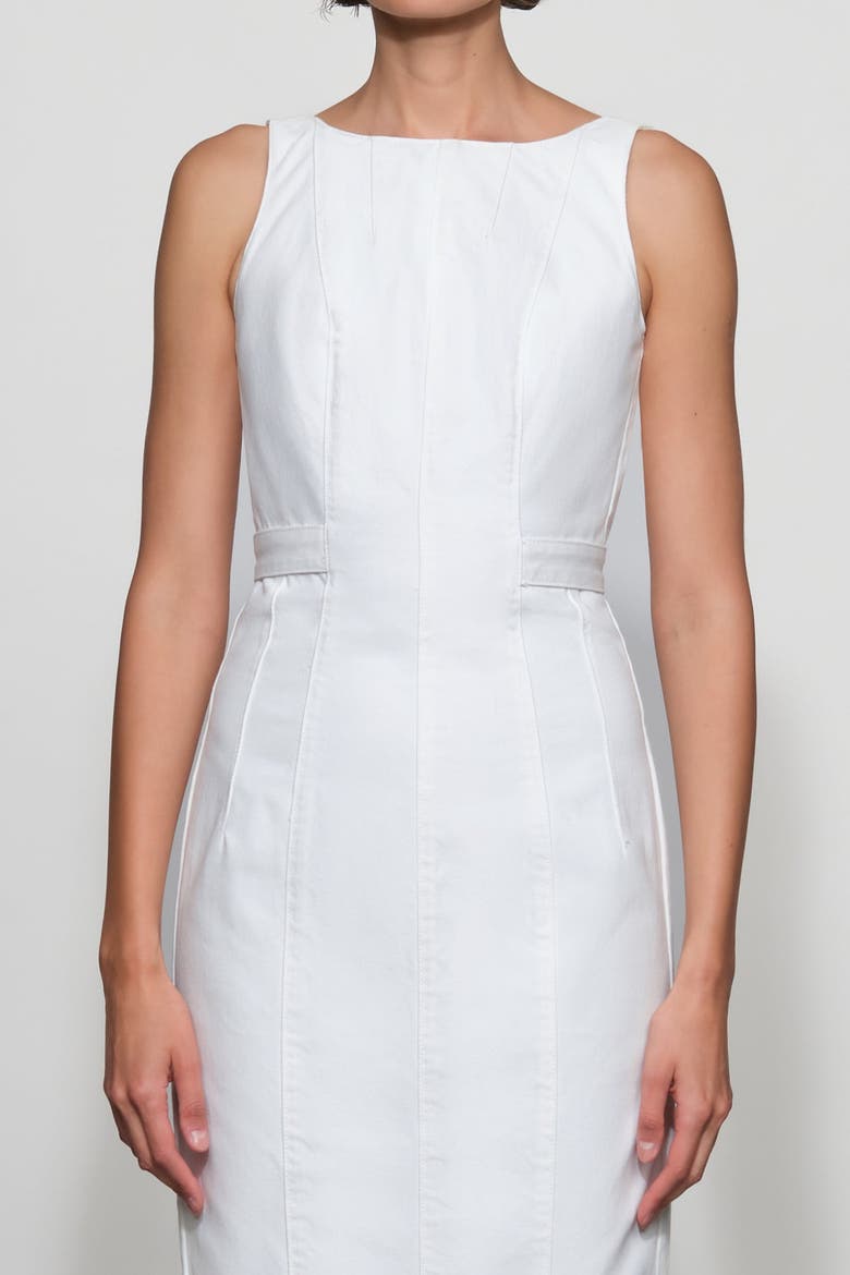 Farley Denim Midi Dress, Alternate, color, White
