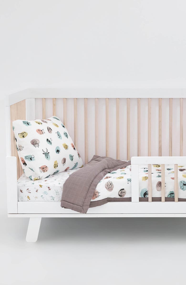 little unicorn Cotton Muslin Toddler Comforter, Alternate, color, Colorful Critters