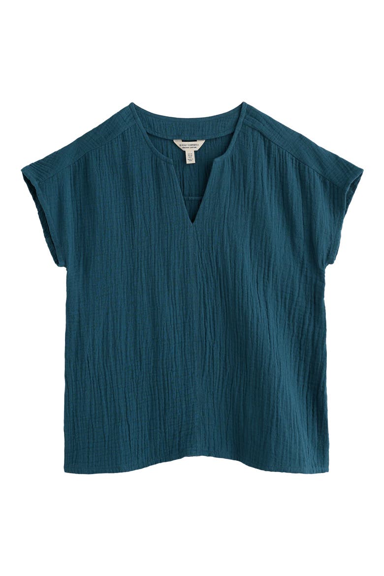 Landscape Organic Cotton Gauze Top, Alternate, color, STORM