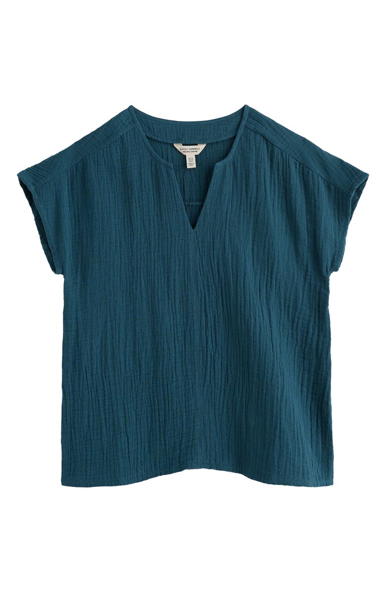 Seasalt Cornwall Landscape Organic Cotton Gauze Top, Alternate, color, Storm
