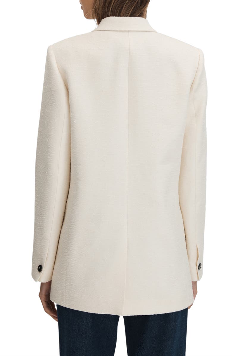 Reiss Bronte Textured Double-Breasted Blazer, Alternate, color, White
