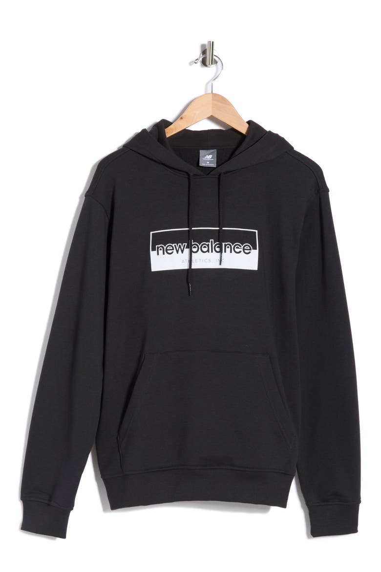 Rectangular Logo Graphic Hoodie, Alternate, color, BLACK