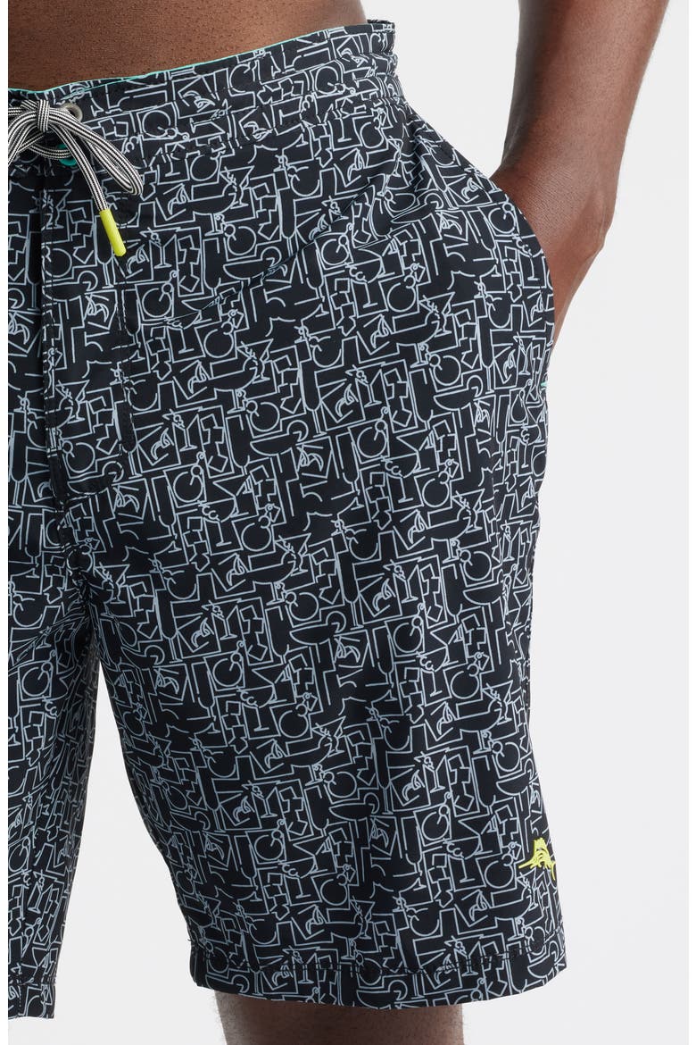 Baja Party Mixer Board Shorts, Alternate, color, BLACK