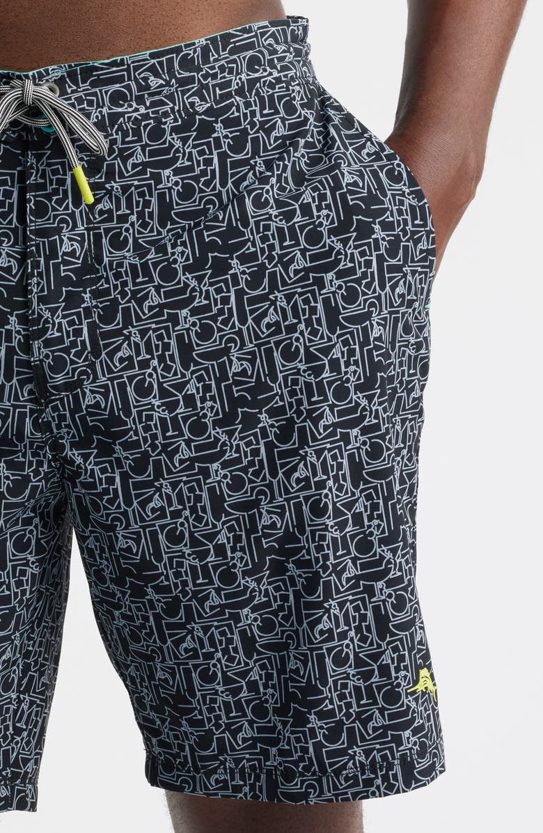 Tommy Bahama Baja Party Mixer Board Shorts, Alternate, color, Black