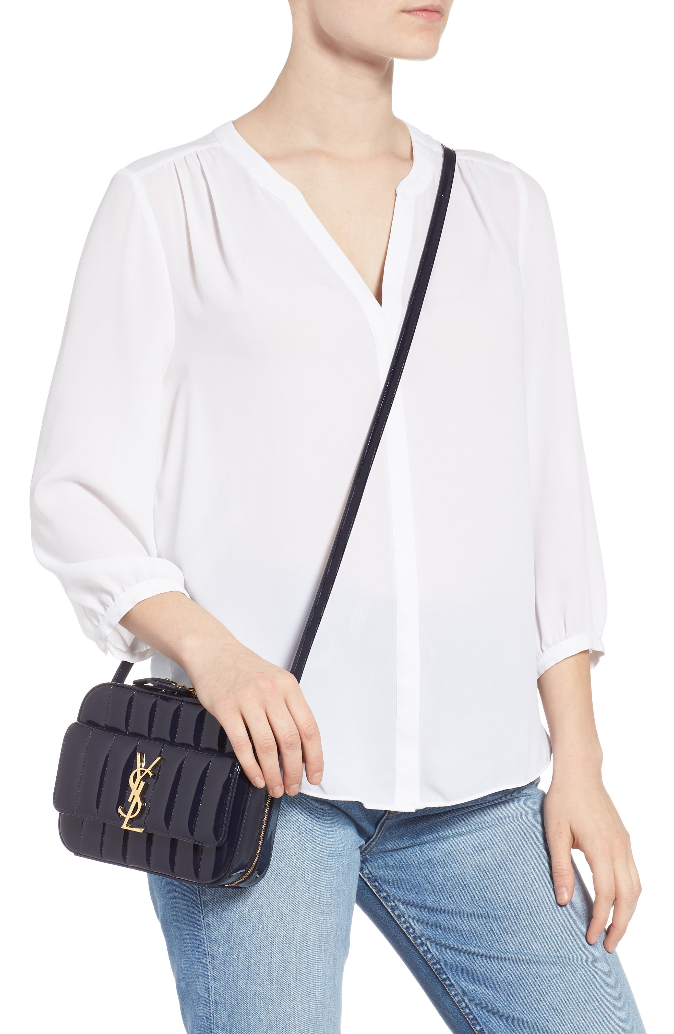 Vicky Leather Camera Bag, Alternate, color, DARK NOTTE