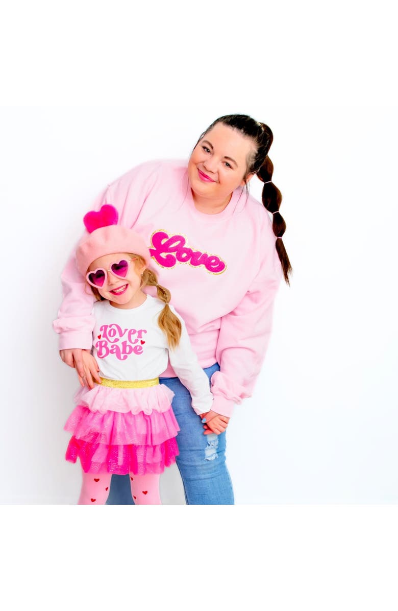 Sweet Wink Love Script Patch Valentine's Day Adult Sweatshirt, Alternate, color, 