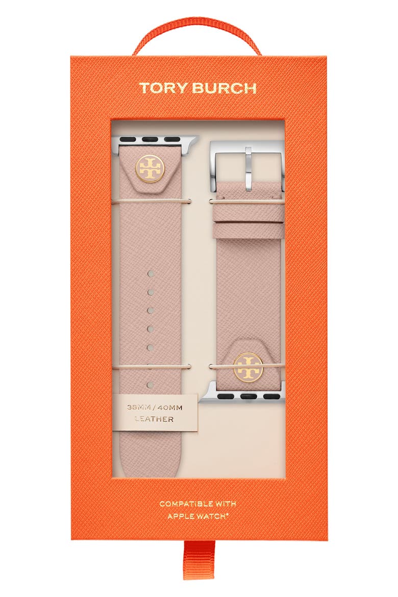 The Studs Leather Apple Watch® Band (Nordstrom Exclusive), Alternate, color, BLUSH PINK