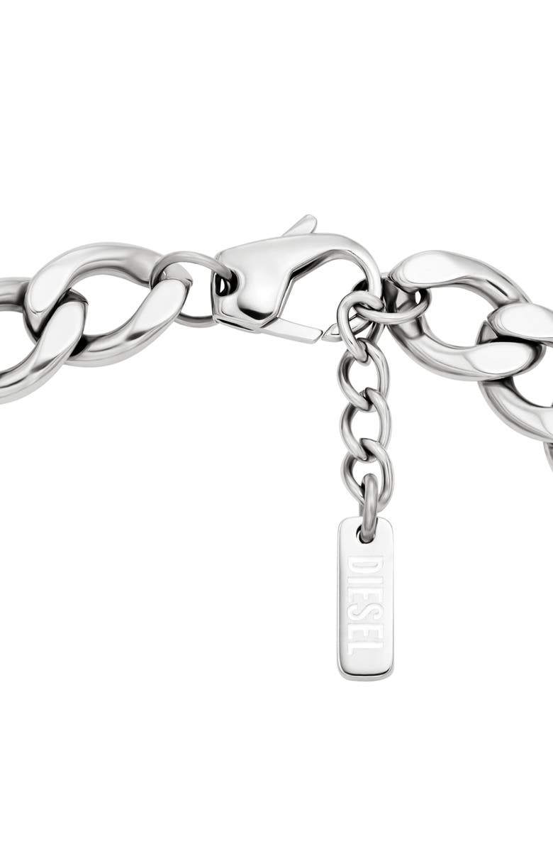 DIESEL<sup>®</sup> Oval D ID Chain Bracelet, Alternate, color, Silver