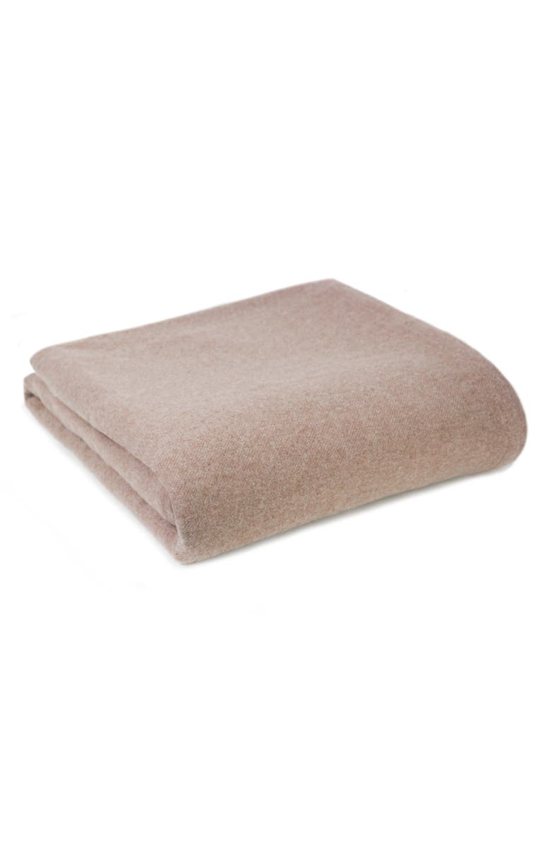 MELANGE HOME Wool Blend Blanket, Main, color, Camel
