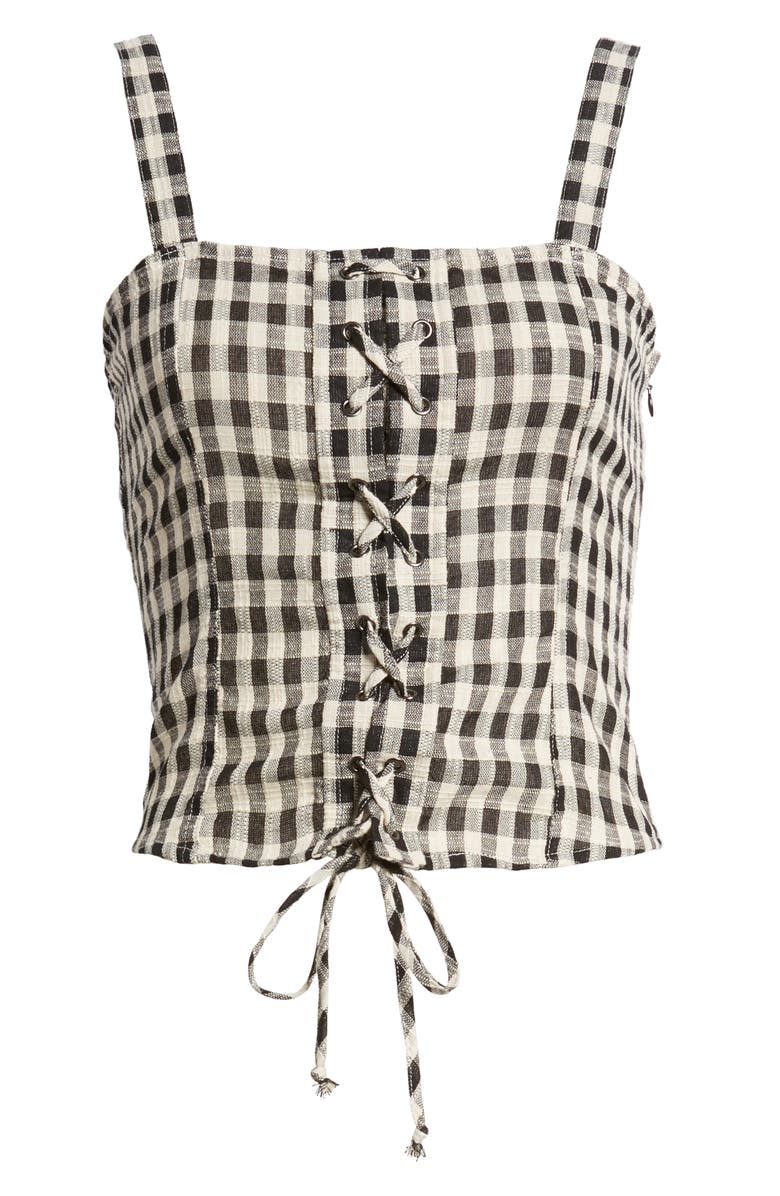 Love, Fire Gingham Corset Tank, Alternate, color, 