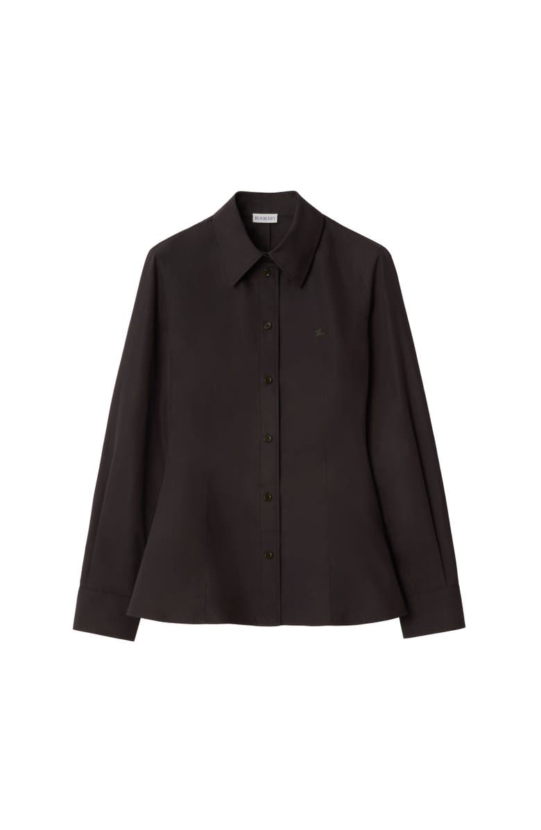 Burberry Slim Fit Cotton Poplin Shirt, Alternate, color, Bark Brown