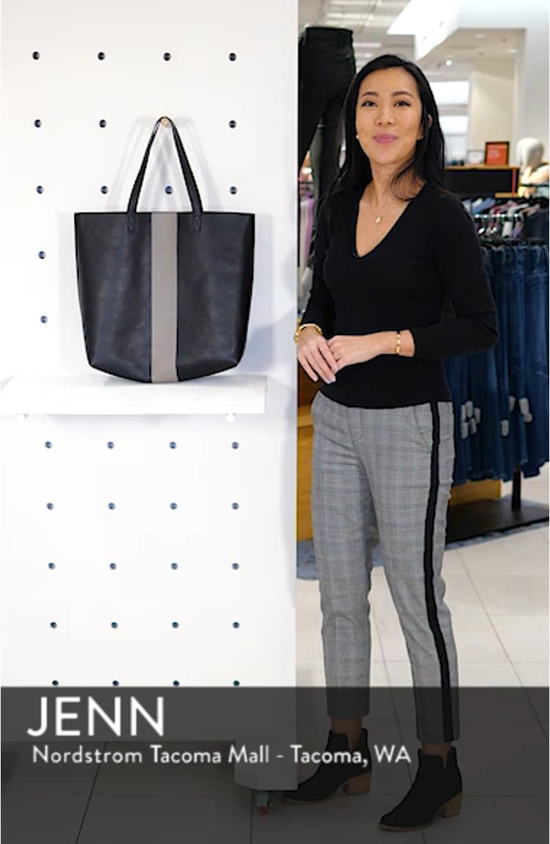 Paint Stripe Transport Leather Tote, sales video thumbnail