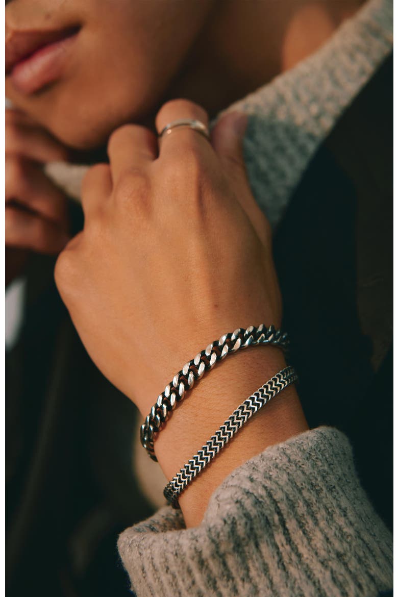 Cuban Chain Bracelet, Alternate, color, Silver