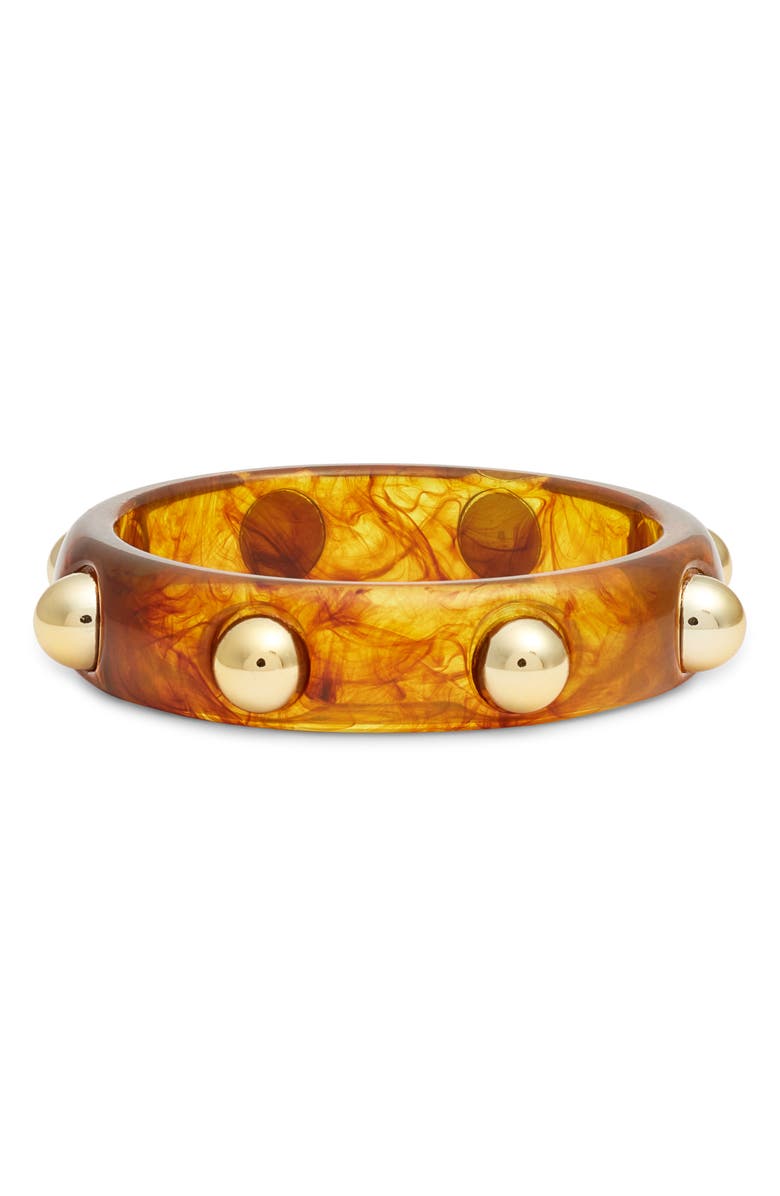 Nordstrom Studded Resin Bangle, Main, color, Amber- Gold