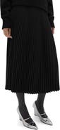 Theory Wool Blend Pleated Midi Skirt