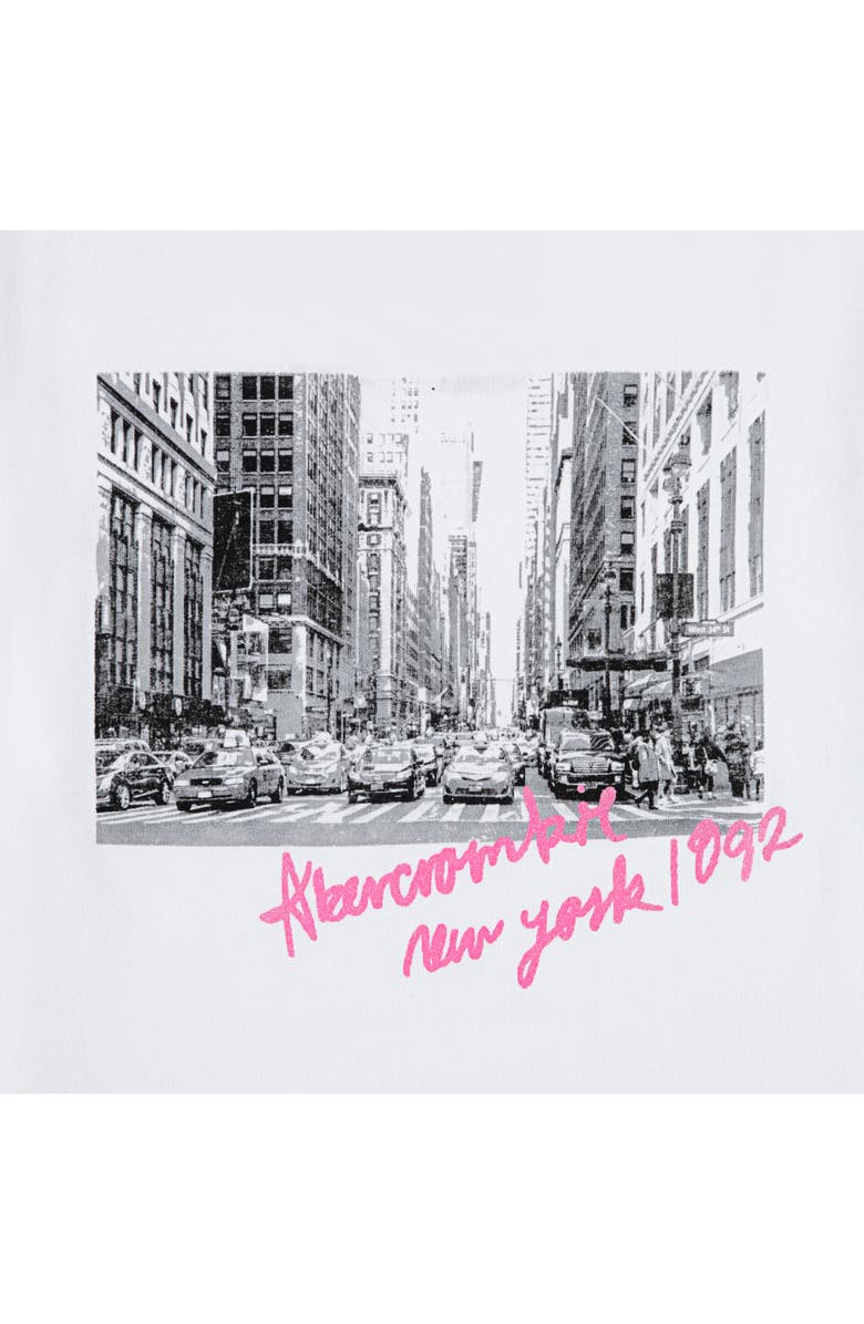 abercrombie kids Kids' NYC Streets Boxy Graphic T-Shirt, Alternate, color, Bright White