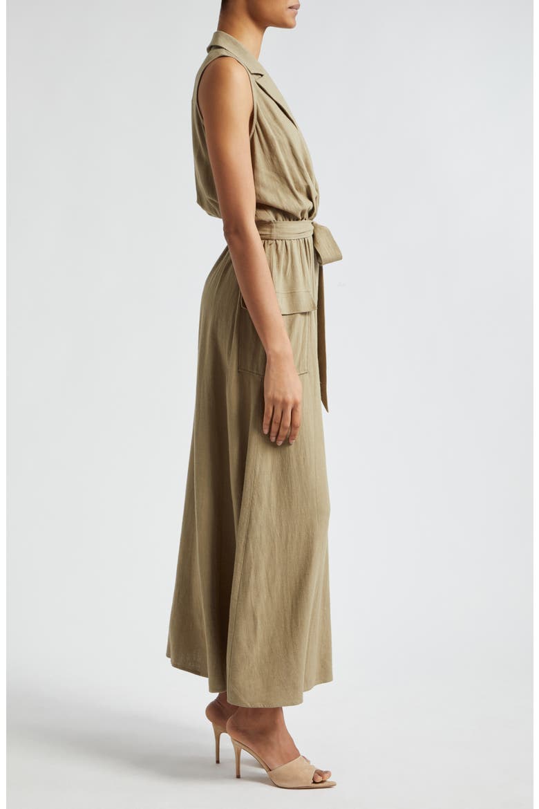Mayer Military Faux Wrap Maxi Dress, Alternate, color, COVERT GREEN