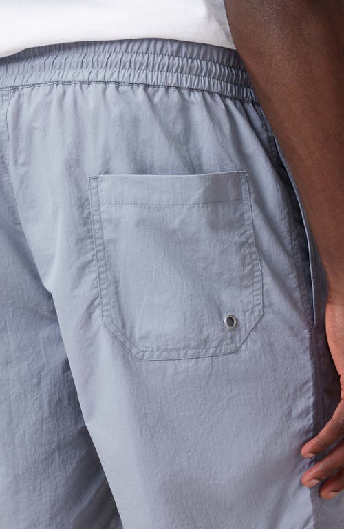Allsaints Mens Underground Logo-print Recycled-polyamide Swim Shorts Machine Grey In Willow Blue