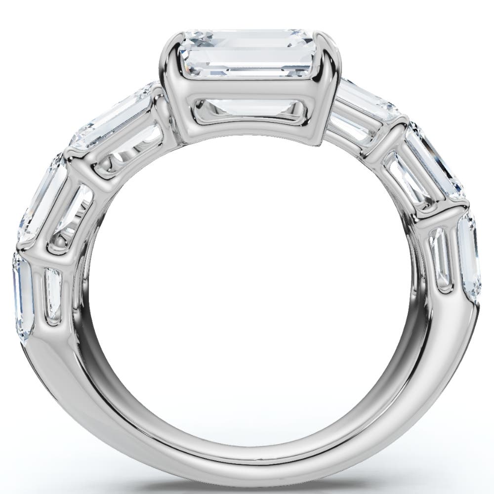 Женские аксессуары Bliss Diamond 6 1/2Ct Emerald Cut Diamond Ring Gold Women's Right Hand Anniversary Band — фото 3