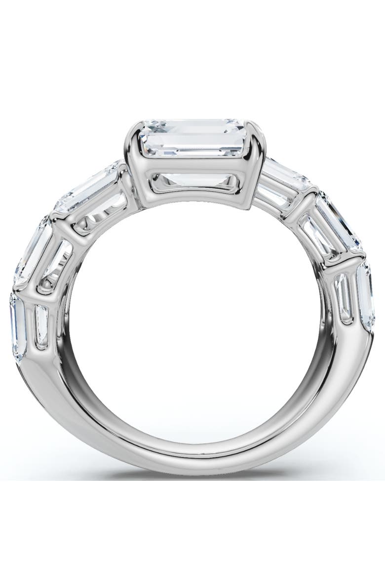6 1/2Ct Emerald Cut Diamond Ring Gold Women's Right Hand Anniversary Band, Alternate, color, 14k White Gold