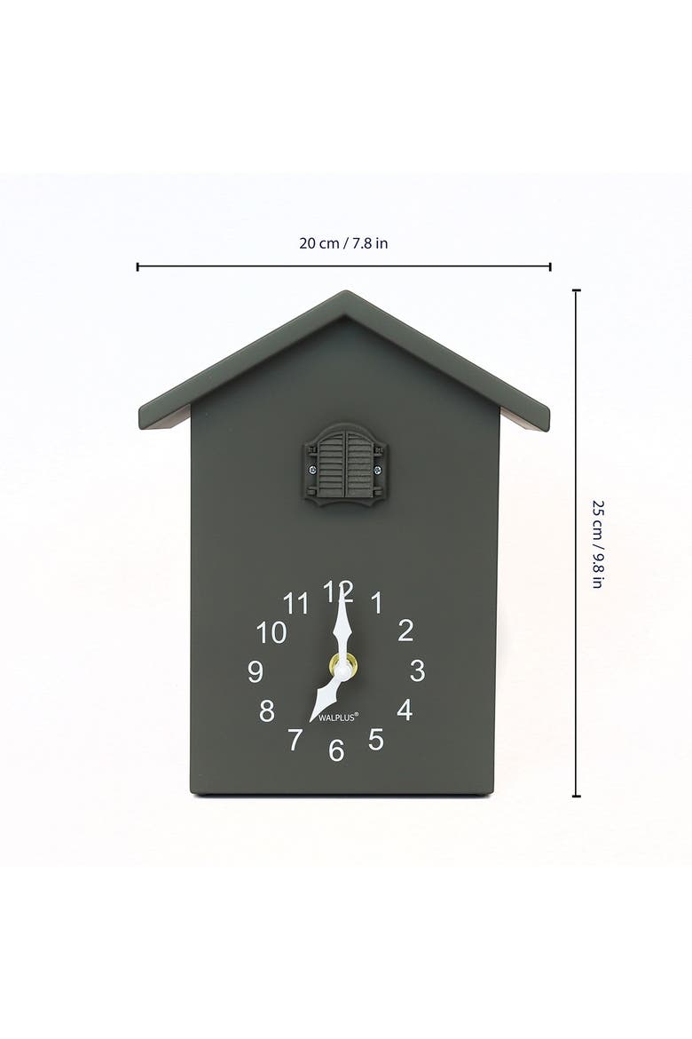 Minimalist Cuckoo Table Clock - Grey, Alternate, color, GREY