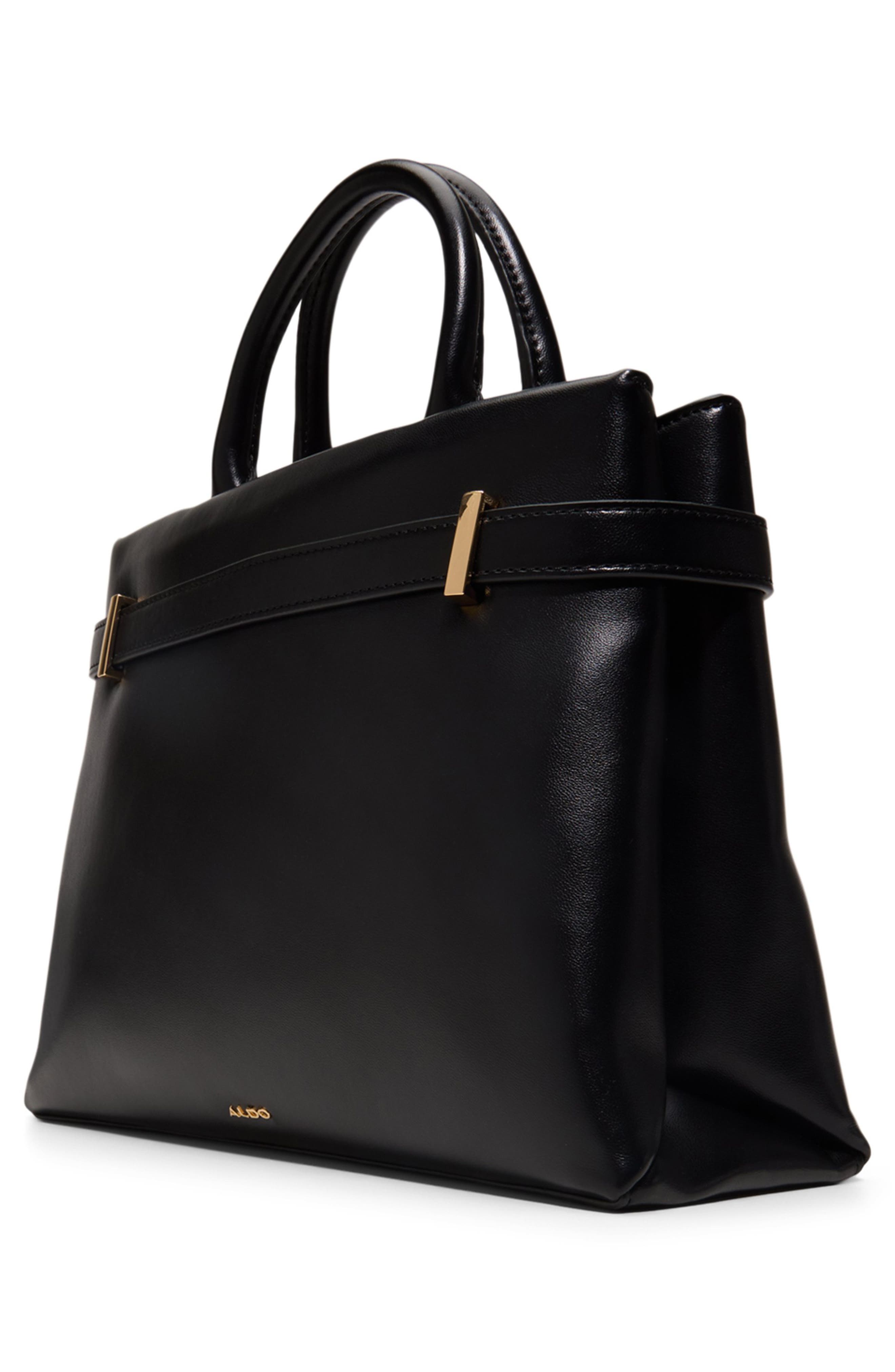 ALDO Alicie Faux Leather Tote, Alternate, color, Black