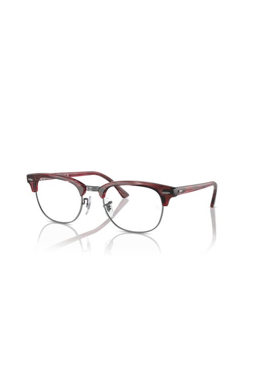 Ray Ban Ray-ban 53mm Square Optical Glasses In Red