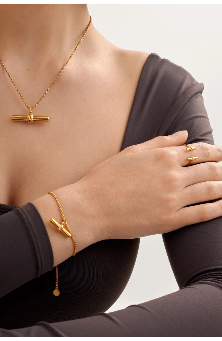 Katie Loxton Themis Waterproof Gold T-Bar Ring, Alternate, color, Gold