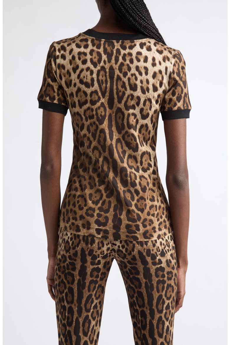 Leopard Jacquard Cotton Jersey T-Shirt, Alternate, color, LEO NEW