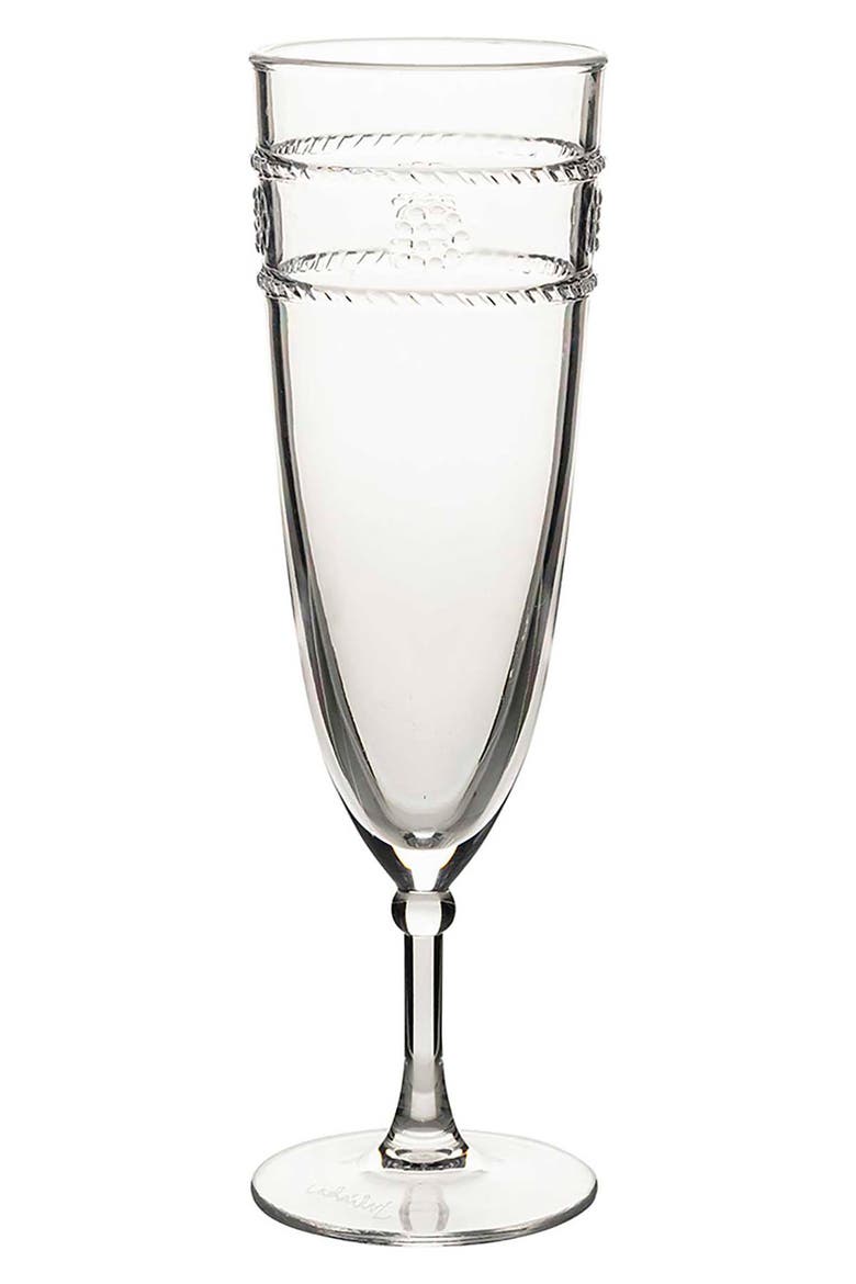 Isabella Set of 4 Acrylic Champagne Flutes, Alternate, color, CLEAR