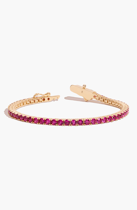 Lab Grown 6ct Red Ruby Tennis Bracelet