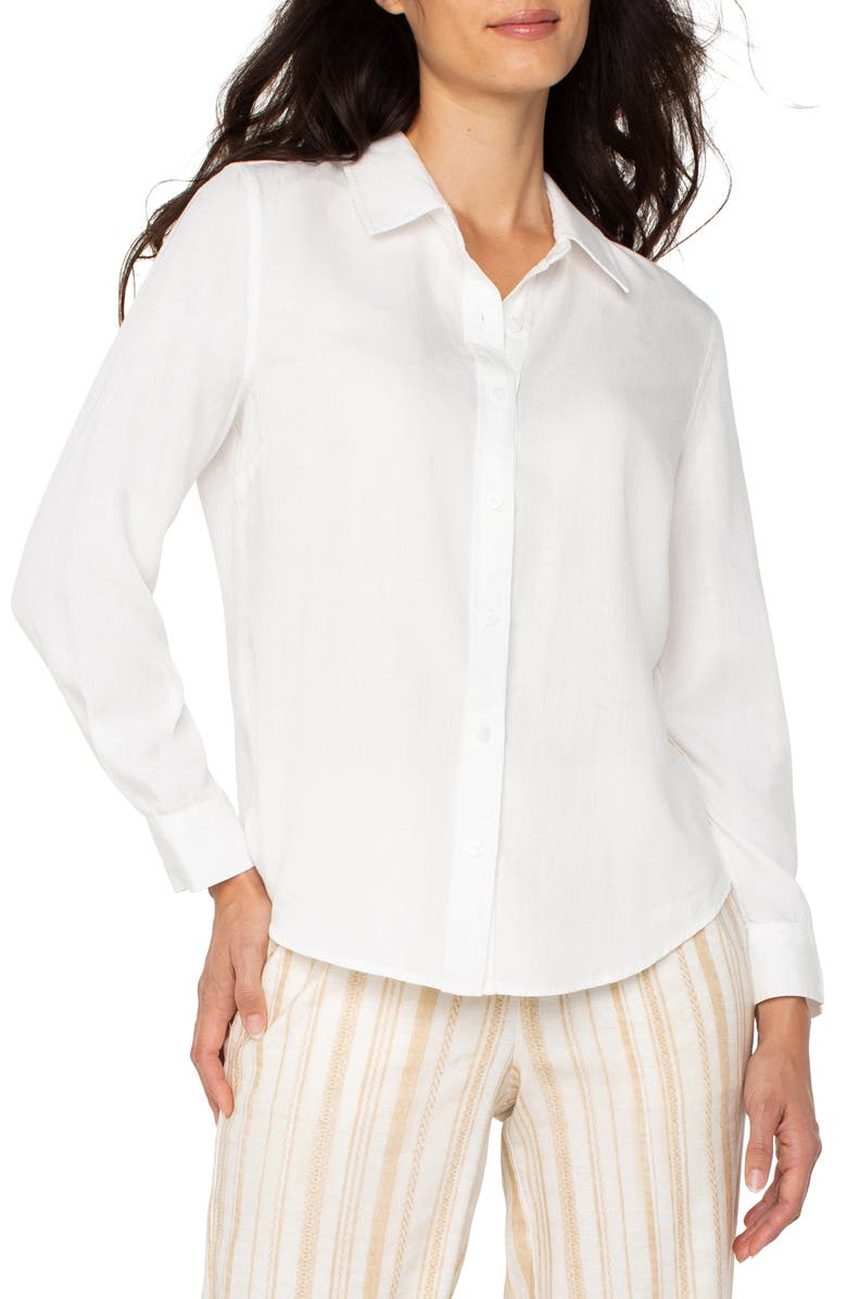 Liverpool Los Angeles Lyocell Button-Up Shirt, Alternate, color, White