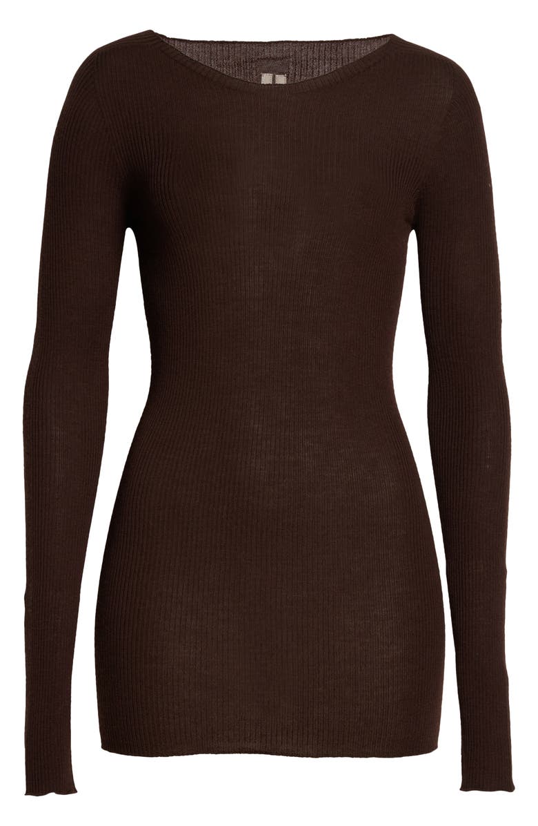 Rick Owens Ribbed New Wool Top, Alternate, color,
