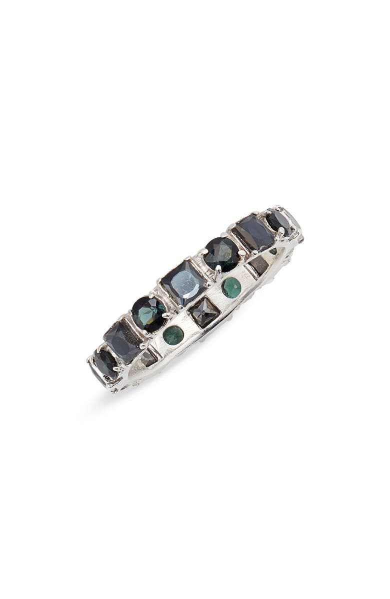 Armenta New World Hematite & Tourmaline Stacking Ring, Main, color, 