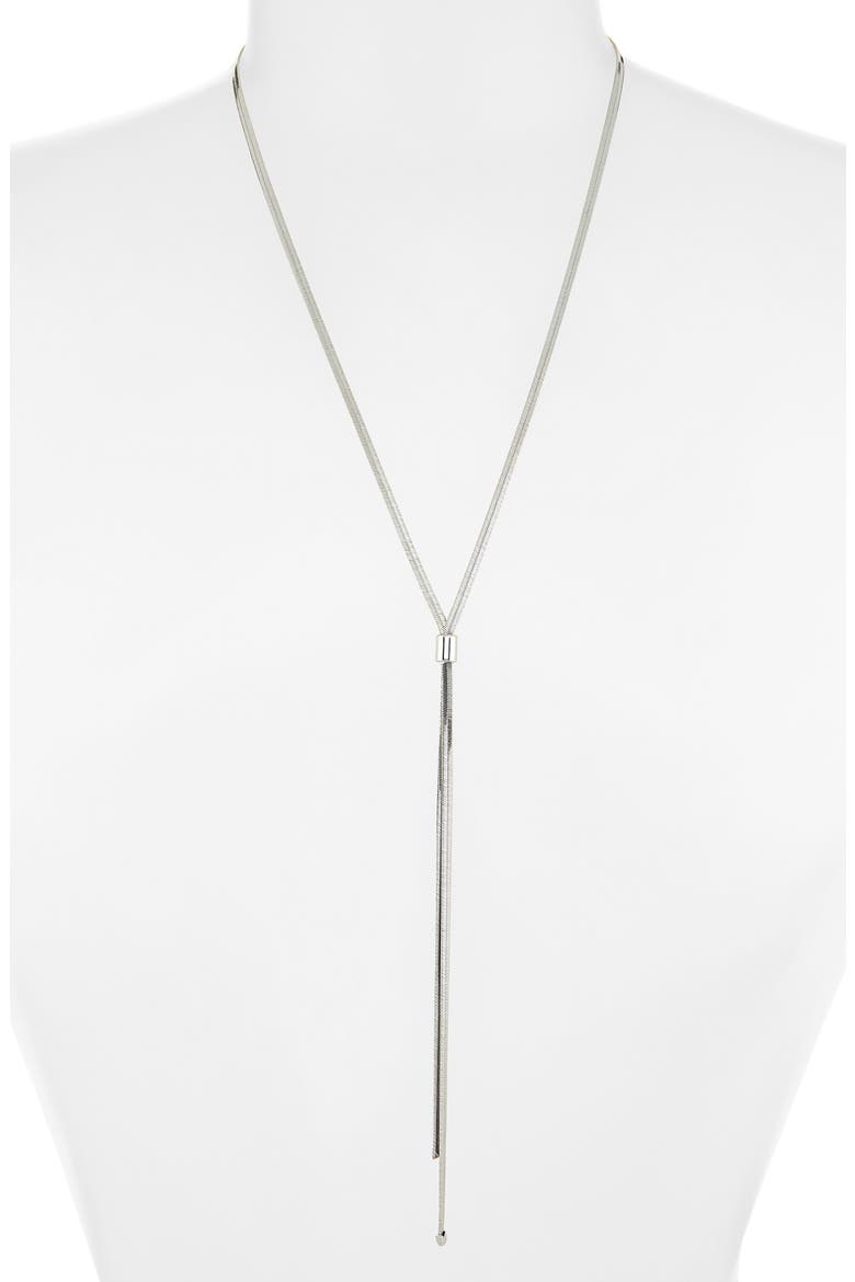 Y-Drop Chain Necklace, Alternate, color, SILVER
