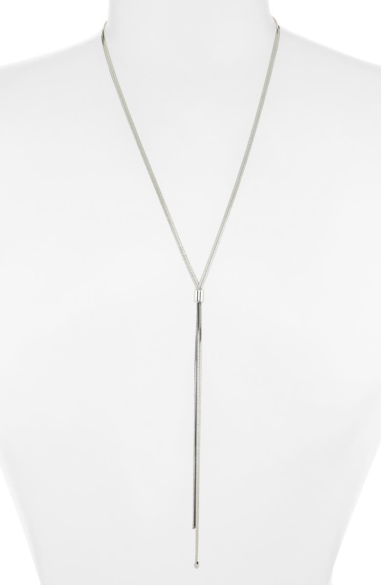 NORDSTROM RACK Y-Drop Chain Necklace, Alternate, color, Silver