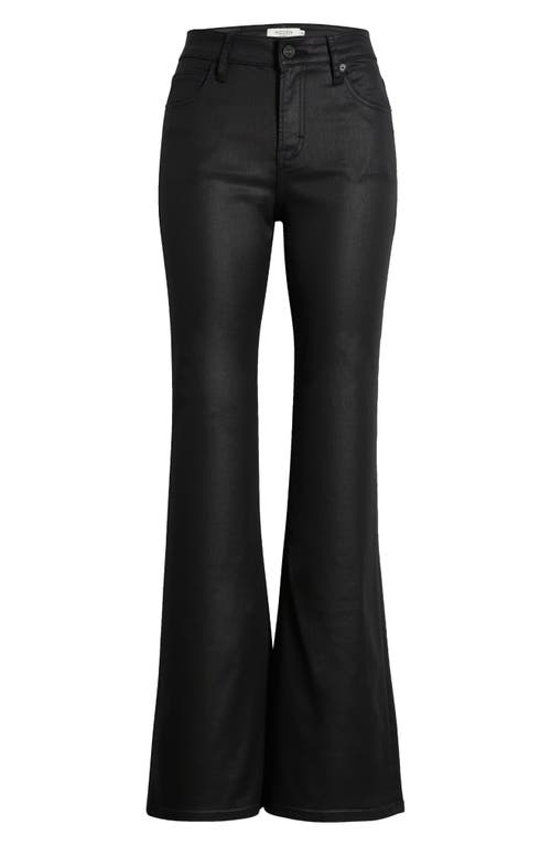 Hidden Jeans Coated Flare Jeans In Black