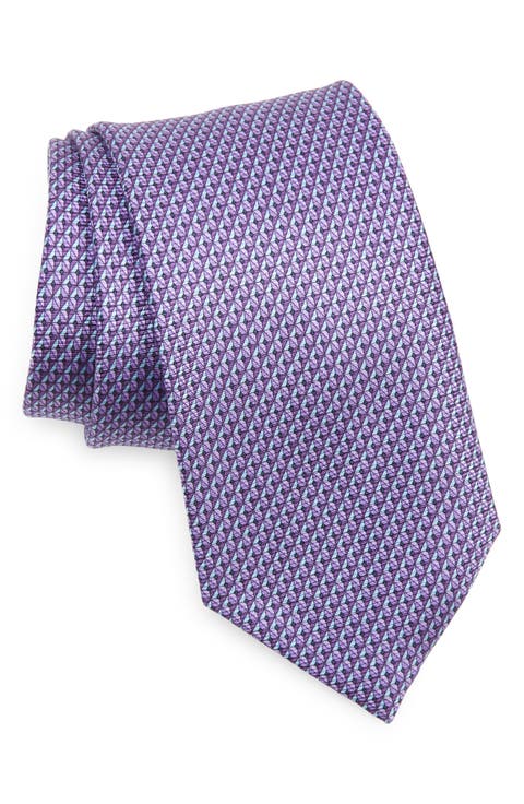 Geo Print Silk Tie