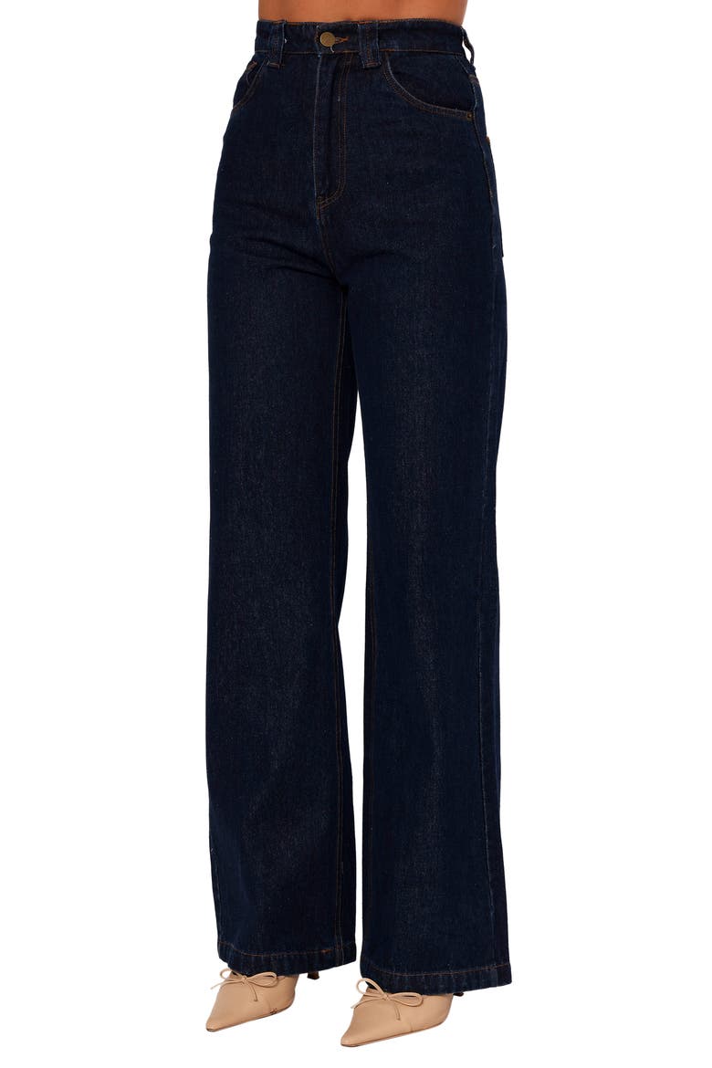 Nolan High Waist Wide Leg Jeans, Main, color, DARK DENIM