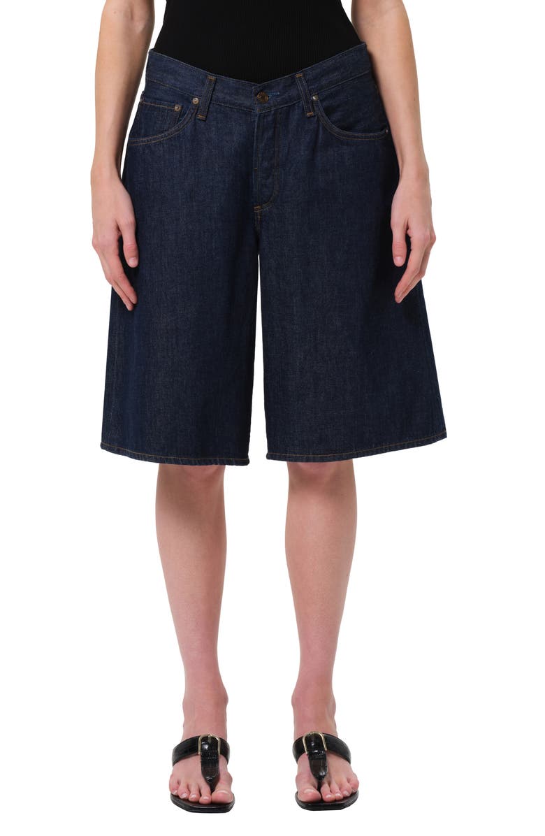 AGOLDE V-Waist Long Baggy Denim Shorts, Main, color,