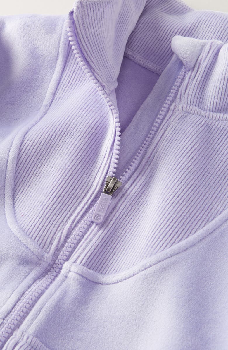 Zella Girl Kids' Corded Velour Jacket, Alternate, color, Purple Spray