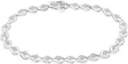 Haus of Brilliance Silver 1/2 Cttw Rose Cut Diamond Almond Shape Link Tennis Bracelet